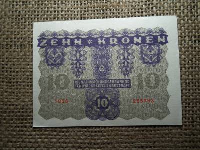 10 korona 1922 , hajtatlan 