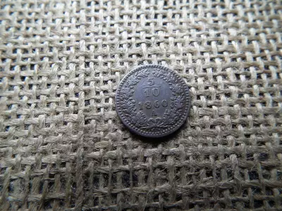 5/10 krajcár 1885 , hullámos 5 felső szára 