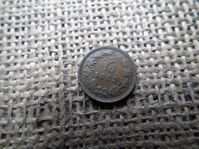 5/10 krajcár 1885 , egyenes az 5 felső szára