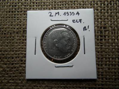 Birodalmi ezüst 2 márka 1939 A , Verdehibás , elfordult ! Ritka Birodalmi ezüst 2 márka 1939 A , Verdehibás , elfordult ! Ritka