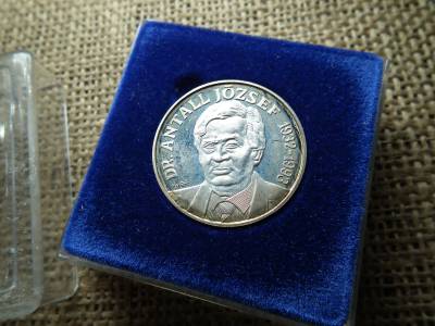 1990 Antal József ezüst emlékérem , PP , doboz + certi 1990 Antal József ezüst emlékérem , PP , doboz + certi