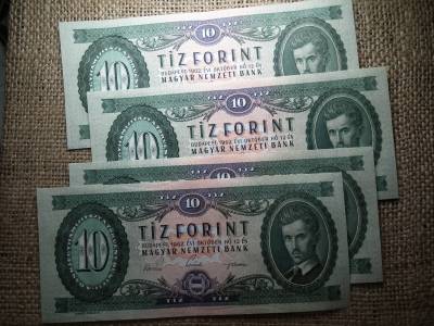 10 forint 1962 , vízjeles , ritka , 4 db sorszámkövető 10 forint 1962 , vízjeles , ritka , 4 db sorszámkövető