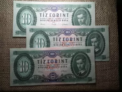 10 forint 1962 3 db sorszámkövető 