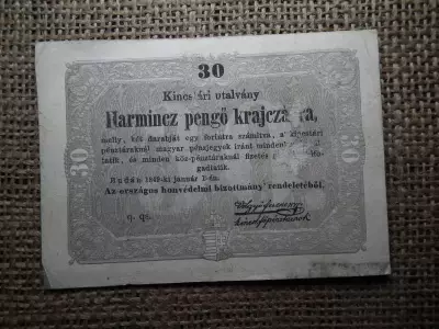 Kossuth 30 Pengő Krajcár 1849