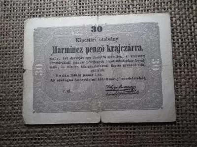 Kossuth 30 Pengő Krajcár 1849