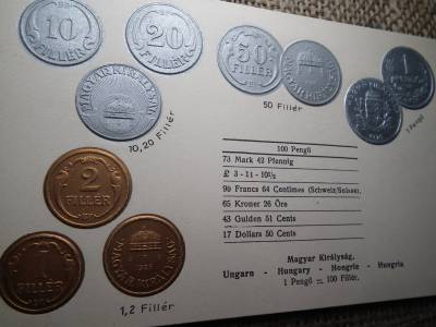 Magyarország érmék dombornyomott pénzes levelezőlap ! Pengő rendszer ! Nagyon ritka ! Magyarország érmék dombornyomott pénzes levelezőlap ! Pengő rendszer ! Nagyon ritka !