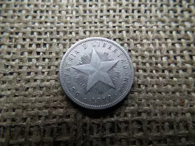 Kuba , ezüst 10 centavos 1916