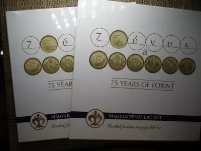 2021. évi forgalmi sor a 75 éves FORINT emlékérmékkel Proof RITKA ár/sor 