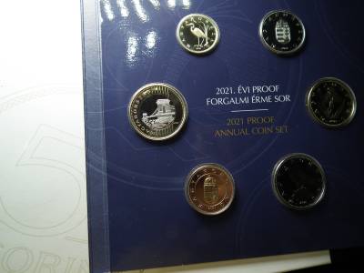 2021. évi forgalmi sor a 75 éves FORINT emlékérmékkel Proof RITKA ár/sor 