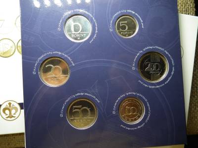 2021. évi forgalmi sor a 75 éves FORINT emlékérmékkel Proof RITKA ár/sor 