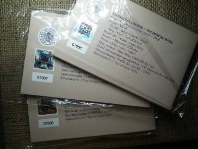 100 éves a Magyar Nemzeti Bank MNB 100 forint 2024 - első napi veret - 3 db sorszámkövető 