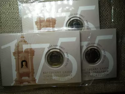 Batthyány Lajos 200 Forint 2024 , Első napi veret 3db sorszámkövető