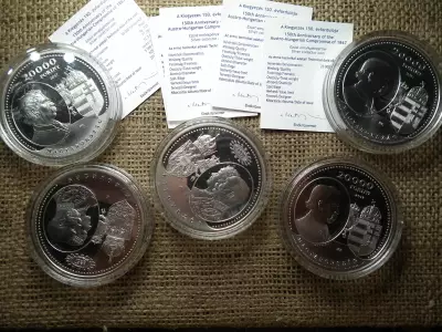 A KIEGYEZÉS 150. ÉVFORDULÓJA / ÓRIÁS EZÜST 20000 FORINT 2017 PP ! +certi , Ár/db , D