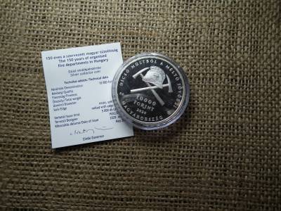 150 éves a Szervezett Magyar Tűzoltóság ezüst 10000 Forint 2020 + certi ,D 150 éves a Szervezett Magyar Tűzoltóság ezüst 10000 Forint 2020 + certi ,D