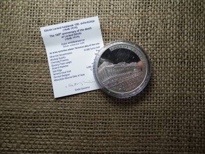 Eötvös Lóránd halálának 100. évf. .ezüst 10000 Forint 2019 BP PP +certi , D Eötvös Lóránd halálának 100. évf. .ezüst 10000 Forint 2019 BP PP +certi , D