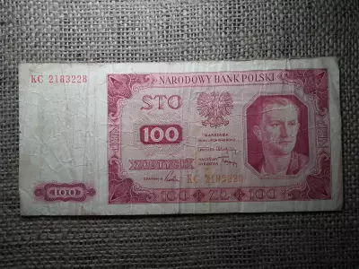 Lengyelország 100 Zlotys 1948 , zloty