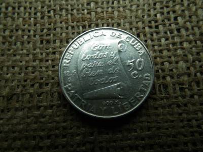 Kuba , ezüst 50 centavos 1953 , 50 cent José Martí Kuba , ezüst 50 centavos 1953 , 50 cent José Martí