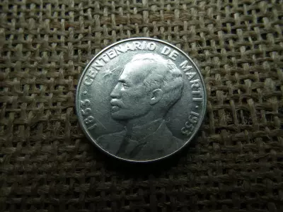 Kuba , ezüst 50 centavos 1953 , 50 cent José Martí 