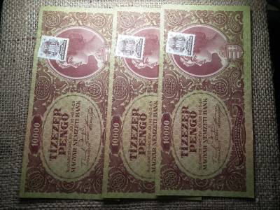 10000 pengő 1945 , 3db sorszámkövető 10000 pengő 1945 , 3db sorszámkövető