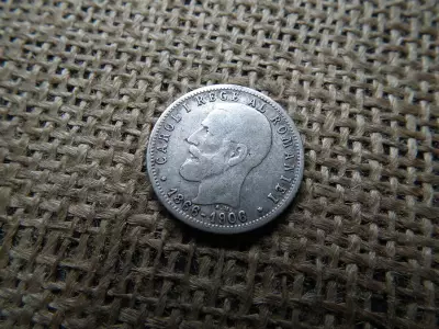 Románia ezüst 1 lei 1906 , leu , I. Károly uralkodásának évfordulója