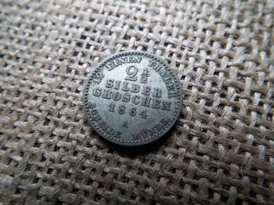 Porosz , ezüst 2 1/2 Silbergroschen 1864 , groschen – I. Vilmos