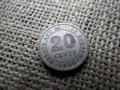 Malajzia , Malaya és British Borneo , 20 cents 1956 , cent 