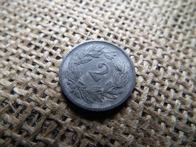 Svájc 2 Rappen 1943 , cink Svájc 2 Rappen 1943 , cink