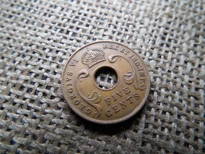 Kelet Afrika 5 cent 1943 - VI. György , cents Kelet Afrika 5 cent 1943 - VI. György , cents