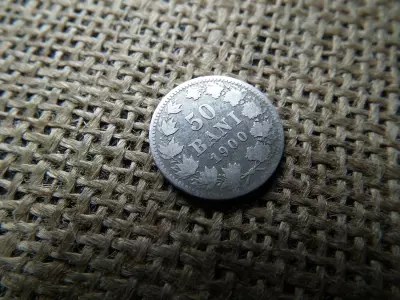 Románia ezüst 50 bani 1900 