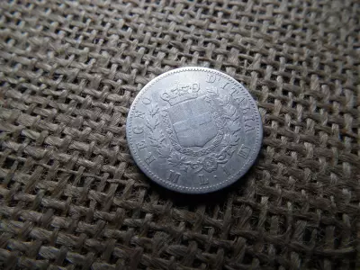 Olaszország ezüst 1 lira 1863 , lire , 