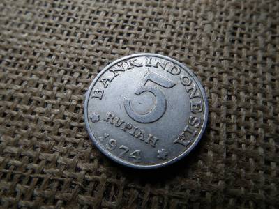 Indonézia 5 rúpia 1974 , rupiah FAO Indonézia 5 rúpia 1974 , rupiah FAO