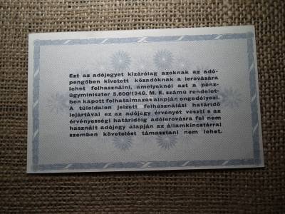 Ötszázezer adópengő 1946 , hajtatlan Ötszázezer adópengő 1946 , hajtatlan