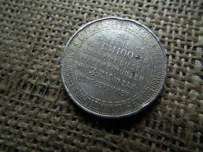 Hindenburg , Paul von Beneckendorff birodalmi zseton , 100 márka , 3 márka reklámérem 