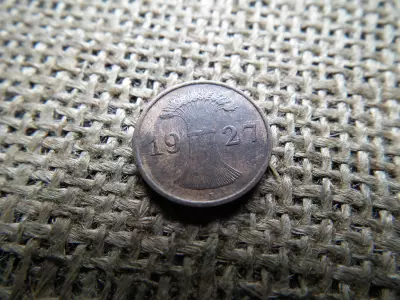 Birodalmi 1 pfennig 1927 F , reichspfennig