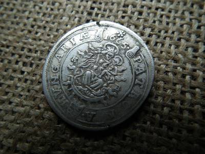 Lipót , ezüst XV krajcár 1665 KB , 15 kreuzer 