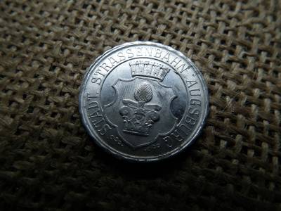 50 pfennig 1920 , Notgeld , Augsburg villamos 50 pfennig 1920 , Notgeld , Augsburg villamos