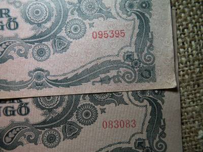 1000 pengő 1945 pár ! Egyenes szárú 3 -as és ovális ! 1000 pengő 1945 pár ! Egyenes szárú 3 -as és ovális !