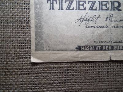 Tízezer nem kamatozó Pénztárjegy 1946 , 10000 adópengő , nagyobb , nem lett levágva méretre ! Nyomdahibás , R Tízezer nem kamatozó Pénztárjegy 1946 , 10000 adópengő , nagyobb , nem lett levágva méretre ! Nyomdahibás , R