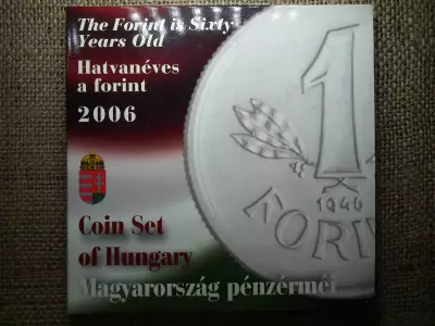 Hatvanéves a forint dísztokos forgalmi sor 2006 BU ! PP ezüst 1 forint 1946 