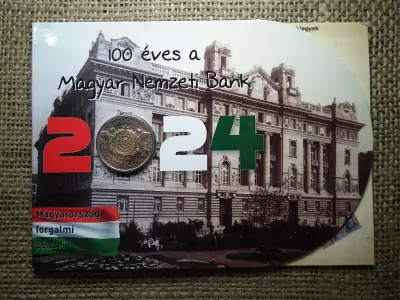100 éves az MNB 100 forint 2024 , Sorszámozott bliszter ! Ritka MINTA 000 sorszám !