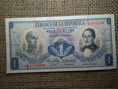 Kolumbia 1 peso oro 1964 