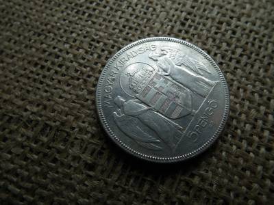 Horthy , ezüst 5 pengő 1930 , még hajas 