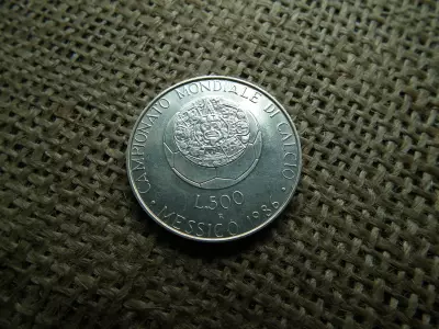 Olaszország , ezüst 500 líra 1986 , 1986-os világbajnokság