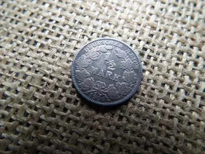 Németország , ezüst 1/2 márka 1906 J , mark  , ritka 