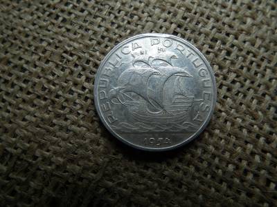 Portugália , ezüst 10 escudo 1954 , escudos 