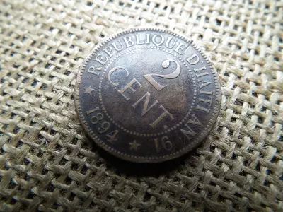 Haiti 2 centimes 1894 , centime , cent.