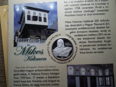 Magyarország pénzérméi , 2011 Forgalmi sor , Mikes Kelemen ezüstözött emlékérmével ,PP , 