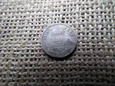 Ezüst 10 krajcár 1872 KB  , ritka 