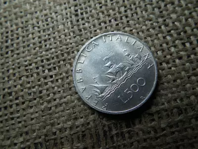 Olaszország , ezüst 500 lire 1960 , líra