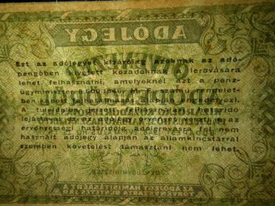 Ötvenezer adópengő 1946 , vízjel nélküli Ötvenezer adópengő 1946 , vízjel nélküli